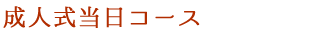 成人式当日コース